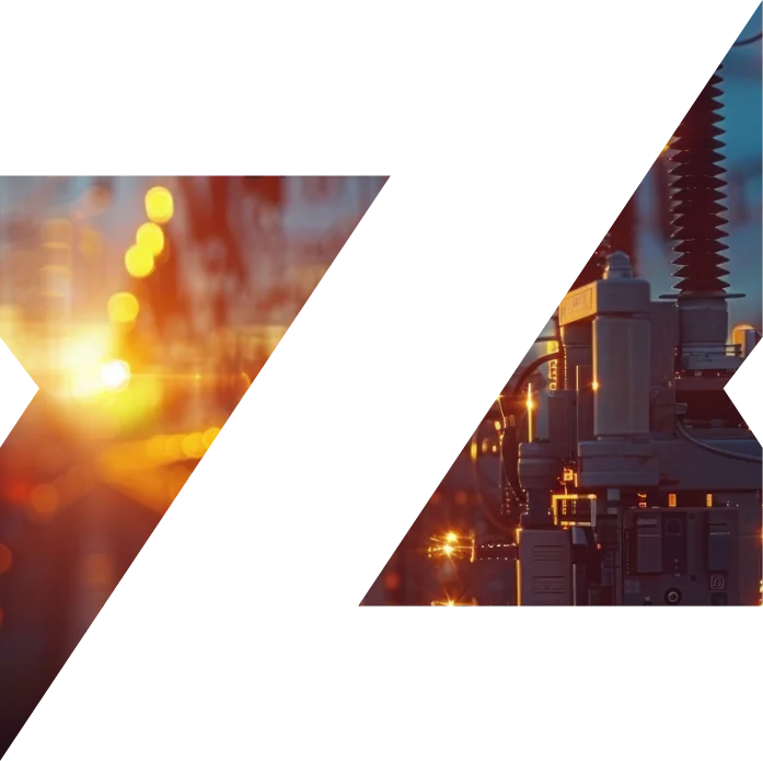 electrical power station sunset